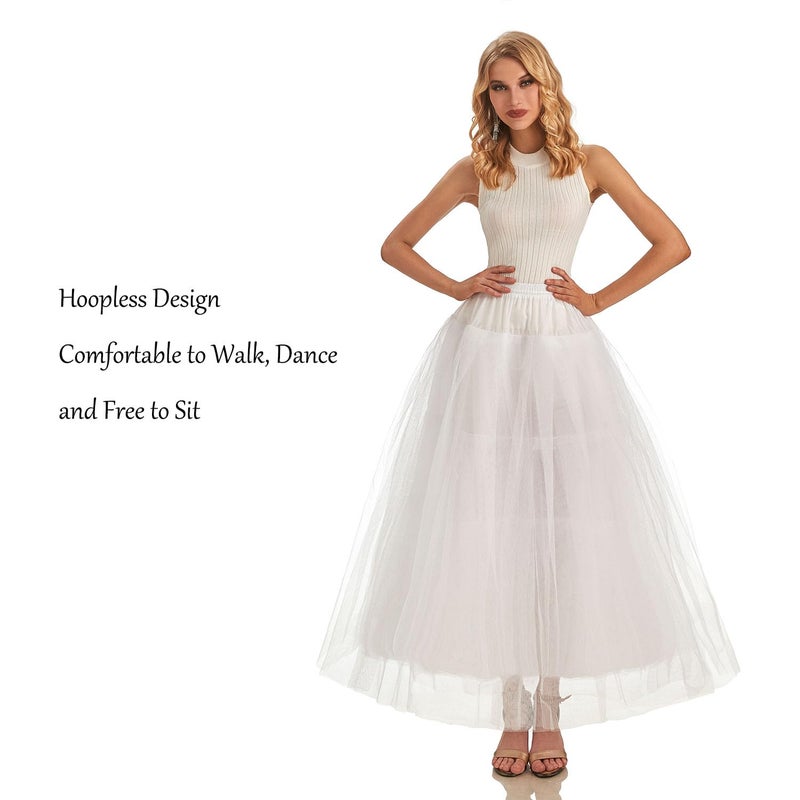 AWSALE Hoopless Petticoat Crinoline Slip Underskirt for Bridal Wedding Dress WPT109 - Image 4
